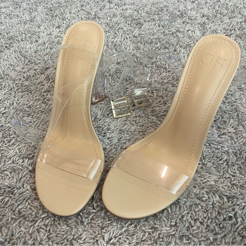 Jf High Heel - Brown Soles and Clear Straps